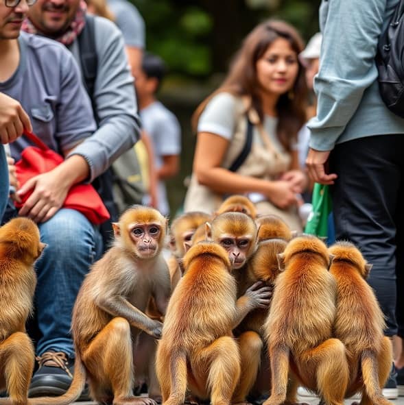 What is the meaning of several monkeys surrounding you in a dream