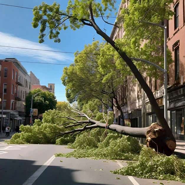 Dream meaning for a tree falling on the street